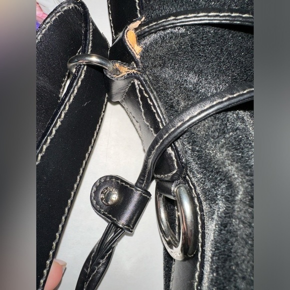 Lancel Paris made in Italy black velvet vintage cross body bucket bag - Picture 3 of 15